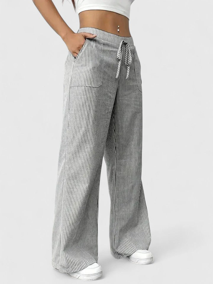 Nicole™ | Pantalones anchos de rayas