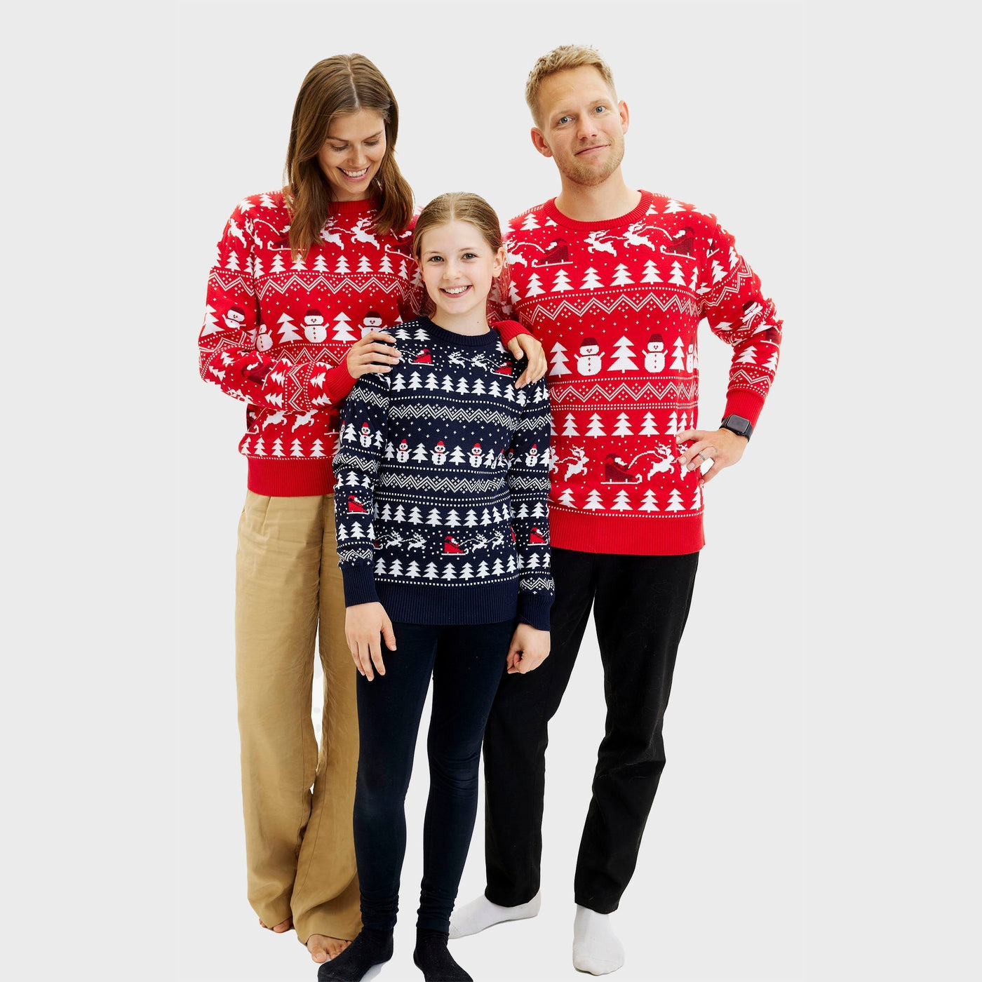 Reno Festivo™ | Suéter navideño rojo para mujer