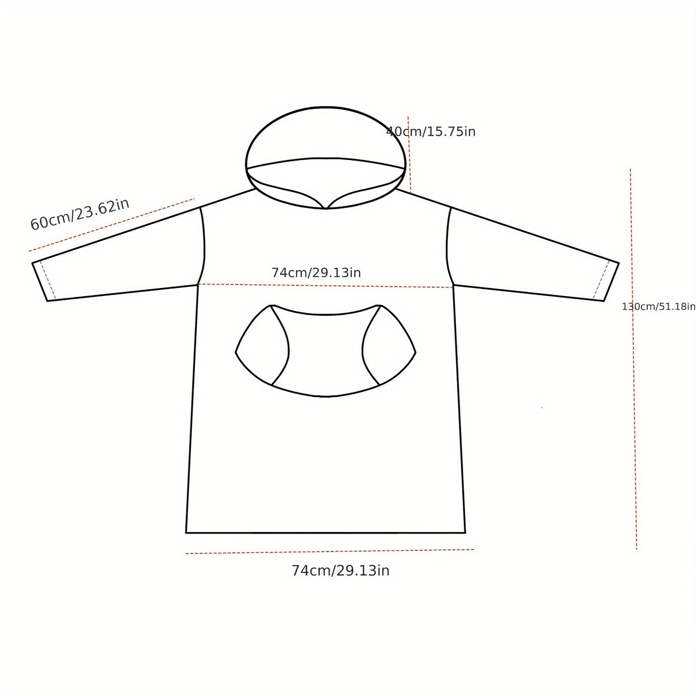 Poncho – Manta con Capucha Extra Grande