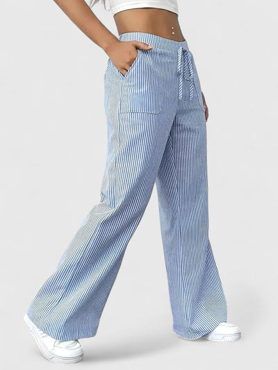 Nicole™ | Pantalones anchos de rayas