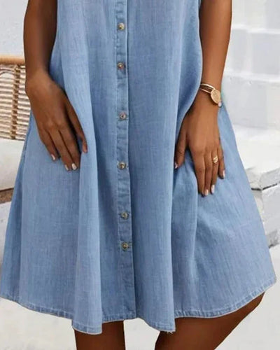 Itzel™ | Vestido Camisero de Mezclilla, Estilo Casual Chic