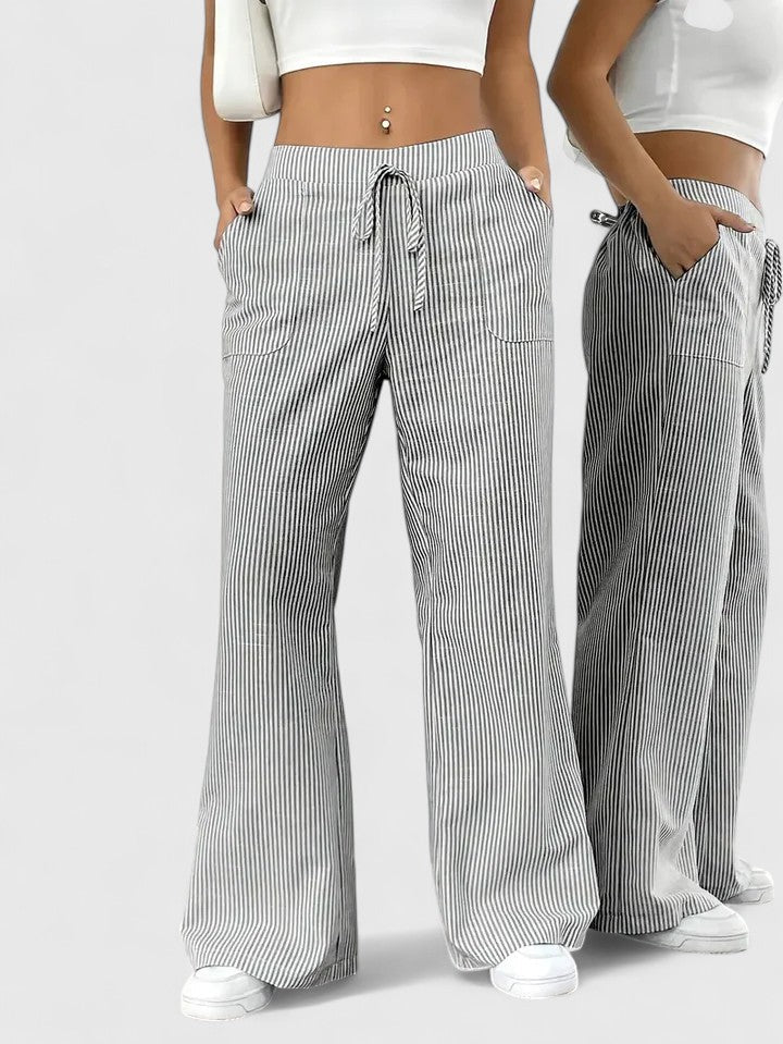 Nicole™ | Pantalones anchos de rayas