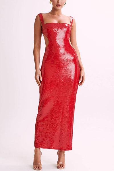 Solara™ | Vestido de lentejuela con cut-out lateral