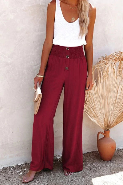 Amaya™ | Pantalones de Lino de Cintura Alta, Frescura con Estilo