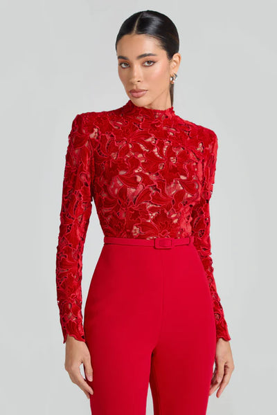 Valentina™ | Jumpsuit de encaje bordado y pantalón flare