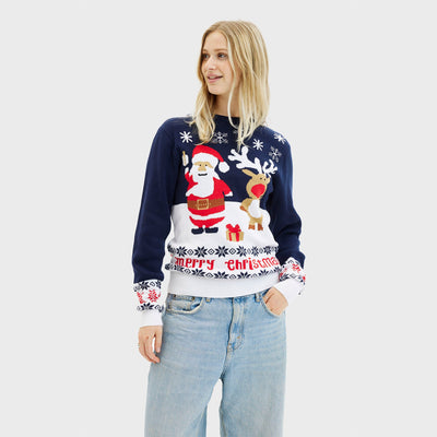 Santa y Reno™ | Suéter navideño para mujer