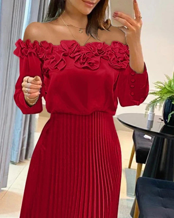 Daniela™ | Vestido largo con hombros descubiertos
