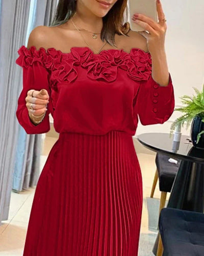 Daniela™ | Vestido largo con hombros descubiertos