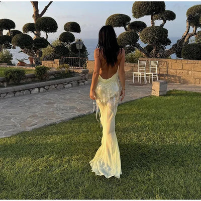 Cleo™ | Vestido largo de lentejuelas con espalda descubierta