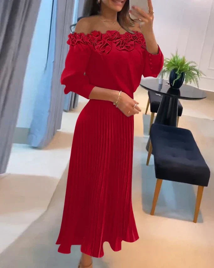 Daniela™ | Vestido largo con hombros descubiertos