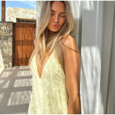 Cleo™ | Vestido largo de lentejuelas con espalda descubierta