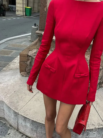 Élise™ | Vestido elegante con cuello barco