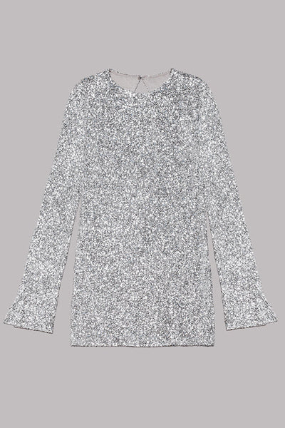 Lunaris™ | Mini vestido de lentejuela con mangas slit largas