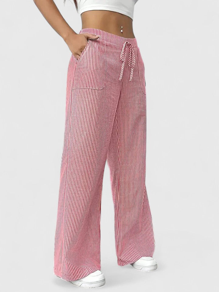 Nicole™ | Pantalones anchos de rayas