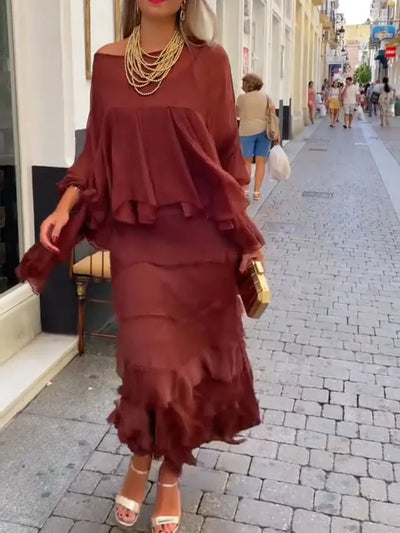 Paula™ | Vestido asimétrico con capas y volantes