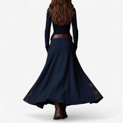 Naylen™ | Vestido maxi ante y tartán