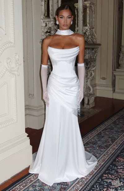 Marseille™ | Vestido maxi de satén estructurado