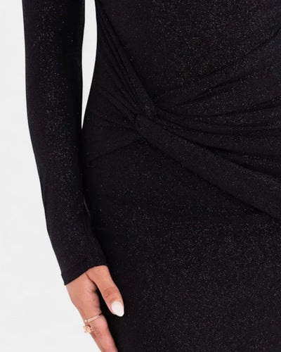 Alma Renata™ | Maxi vestido asimétrico brillante